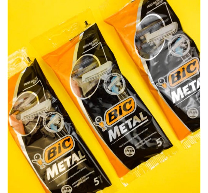 Станок для гоління «BIC» 5 шт. METAL