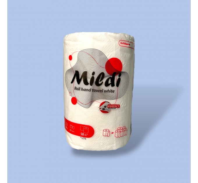 Рушник паперовий в рулоні двошаровий целюлозний Mildi Soft Secret, 40 м/175 відривів