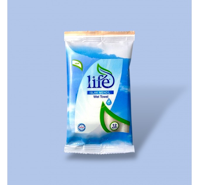 Серветки вологі в асортименті Life, 12 шт