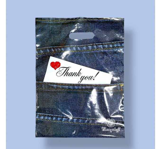 Пакет поліетиленовий з прорізною ручкою Thank you, 29*37 см (кратність продажу – 50 шт)