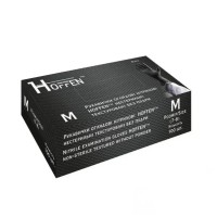 Рукавички нітрилові «HOFFEN» посилені 50 пар ЧОРНІ - M (5 грам)