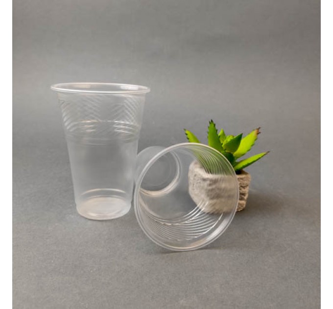 Стакан одноразовий пластиковий прозорий, 460 мл/50 шт