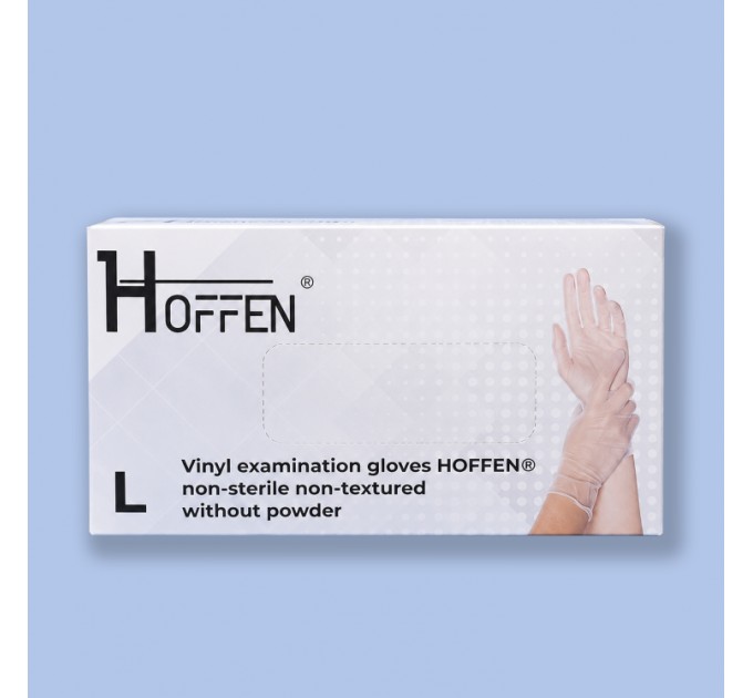 Рукавички вінілові Hoffen, 50 пар - L