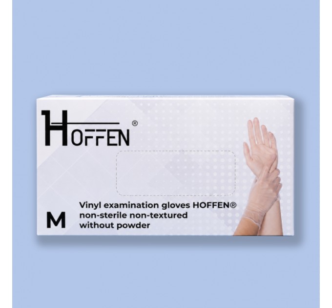Рукавички вінілові Hoffen, 50 пар - M