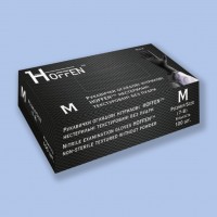 Рукавички нітрилові «HOFFEN» посилені 50 пар ЧОРНІ - M (5 грам)