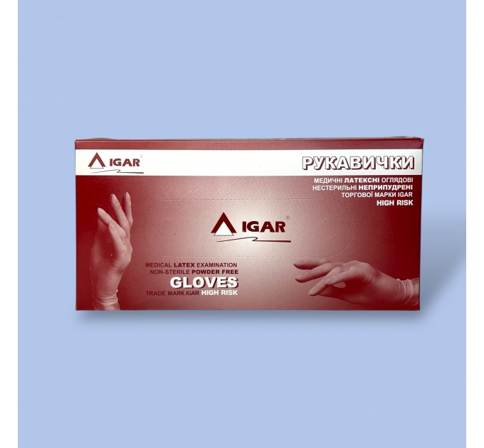 Рукавички латексні «IGAR» High Risk 25 пар. L