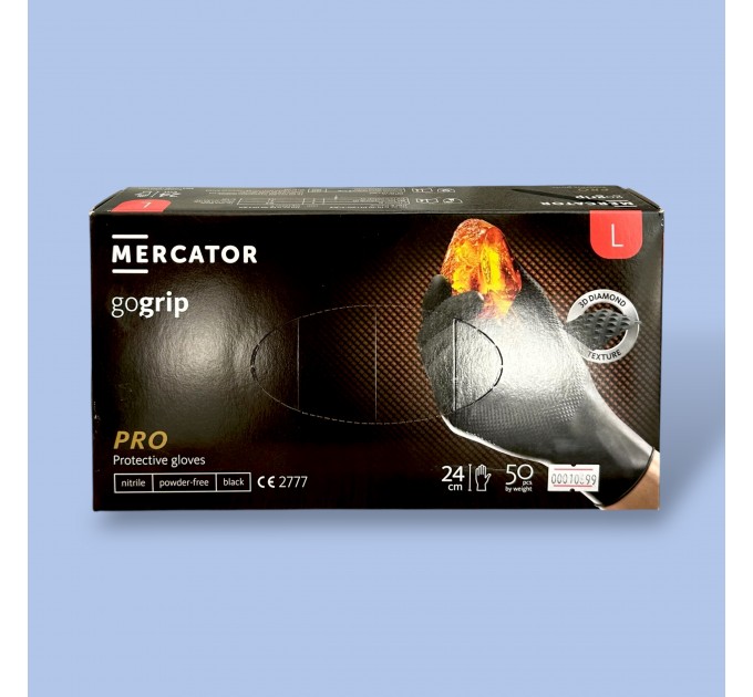 Рукавички Mercator Gogrip нітрилові неприпудрені розмір L 25 пар
