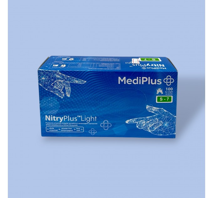 Рукавички нітрилові NITRY PLUS light 50 пар СИНІ - S