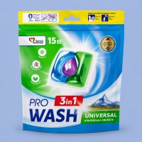 Капсули для прання Pro Wash Альпійська свіжість, 15 шт