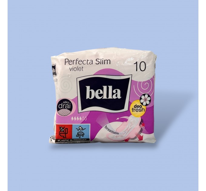 Прокладки жіночі гігієнічні з крильцями Bella Perfecta Slim violet, 4 краплі/10 шт