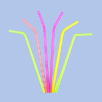 Трубочка для коктейлю 21 см/100 шт ГОФРА ЗЕЛЕНА/ЖОВТА/БІЛА