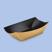 Човник паперовий 500 мл ЧОРНИЙ+КРАФТ(100 шт) (кратність продажу – 100 шт)