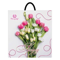 Пакет з ручкою 40*42 ТЮЛЬПАНИ НА БІЛОМУ (кратність продажу – 25 шт)