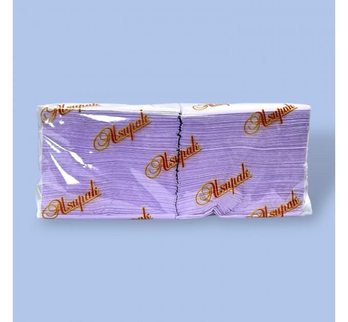 Салфетки бумажные банкетные сиреневые 1/4 сложения 33*33 см 250 шт