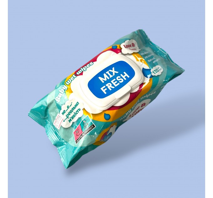 Серветки вологі з клапаном Mix Fresh/Boom Fresh, 120 шт