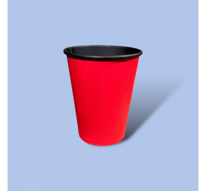 Стакан картонний 250 мл/50шт BLACK and RED