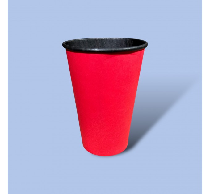 Стакан картонний 340 мл/50шт BLACK and RED