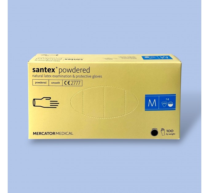 Рукавички латексні «Santex» 50 пар. БІЛІ - М