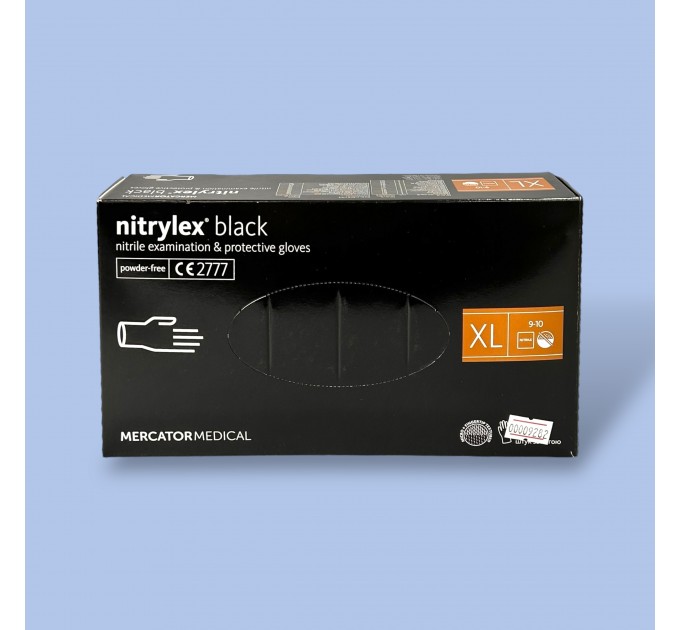 Рукавички нітрилові «Nitrylex» 50 пар ЧОРНІ - XL