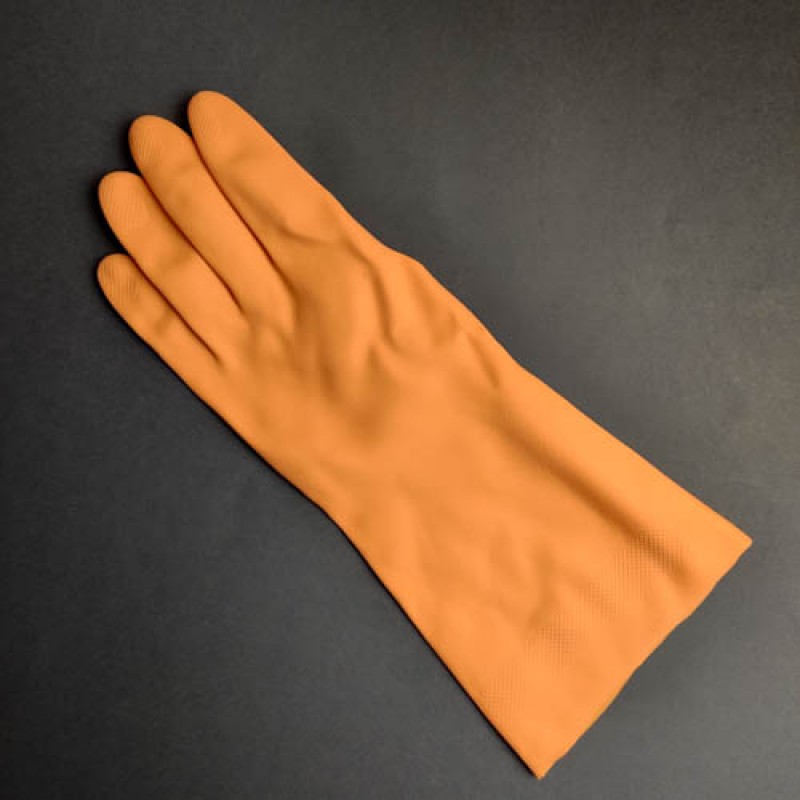 Гумові рукавички господарські помаранчеві Ideall, розмір М